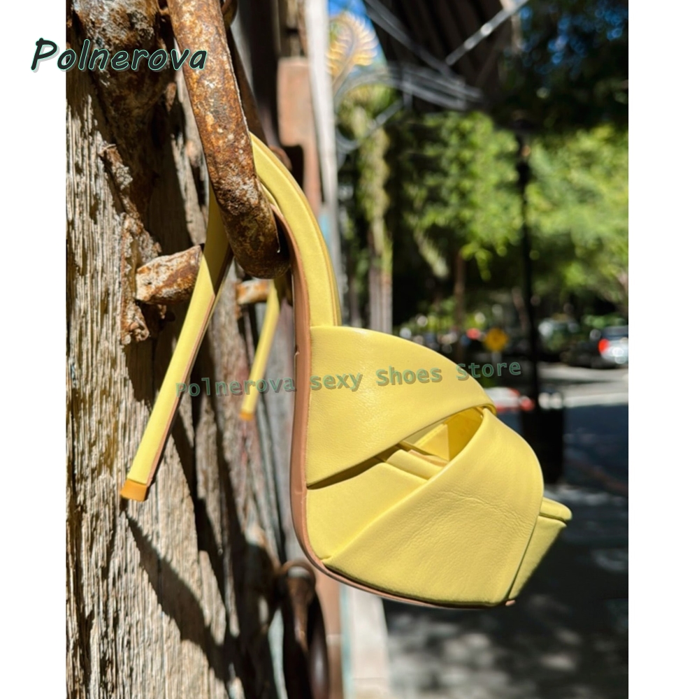 Women'S Shoes Yellow - Women's Neon Yellow Peep Toe Platform
