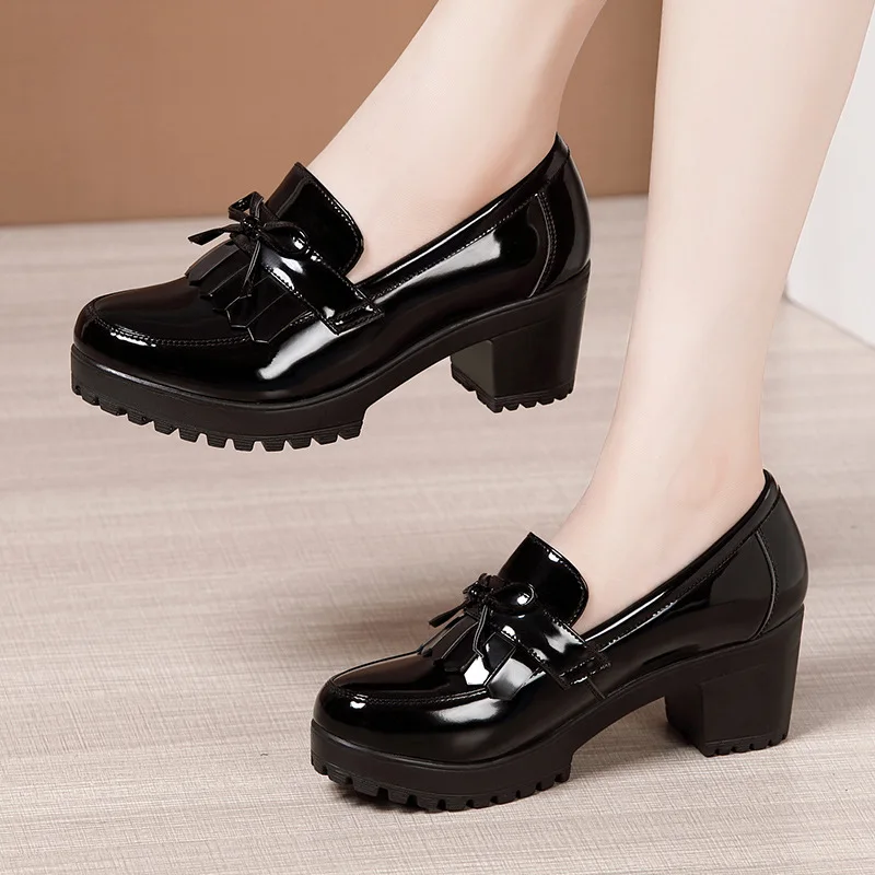 Patent Leather Pump - 6cm Small Size 33-43 Tassel Med