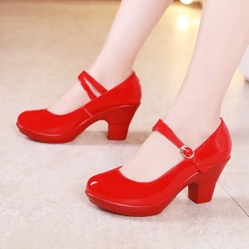 Patent Leather Pump - Small Size 32-43 Medium Block Heel