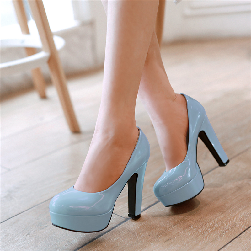 Elegant Women High Heels Platf - Patent Leather Pump recension och pris