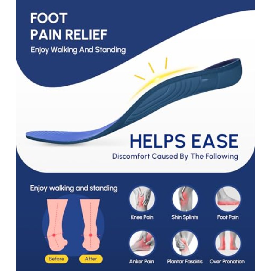 Plantar Fasciitis Insoles for  - Women'S Shoes High Arch Support recension och pris