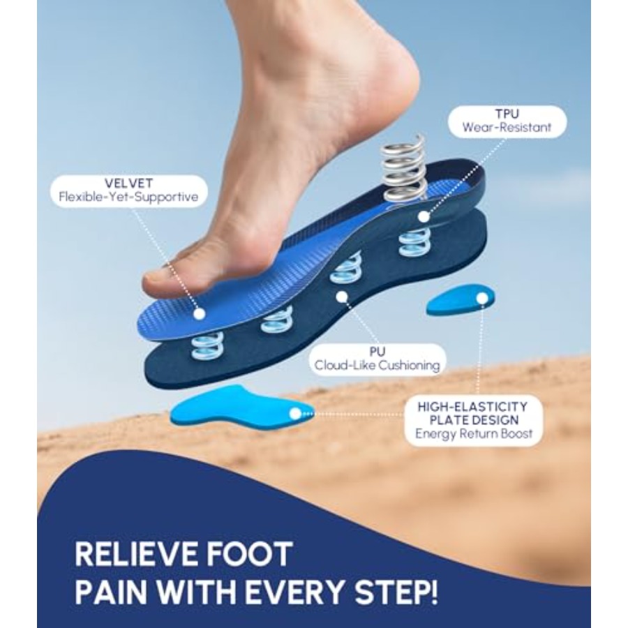 Plantar Fasciitis Insoles for  - Women'S Shoes High Arch Support recension och pris