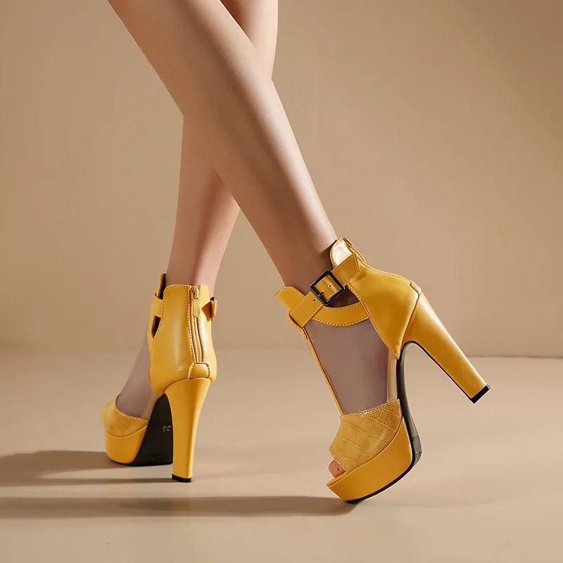 Yellow Mesh Platform Sandals W - Women'S Shoes Yellow recension och pris