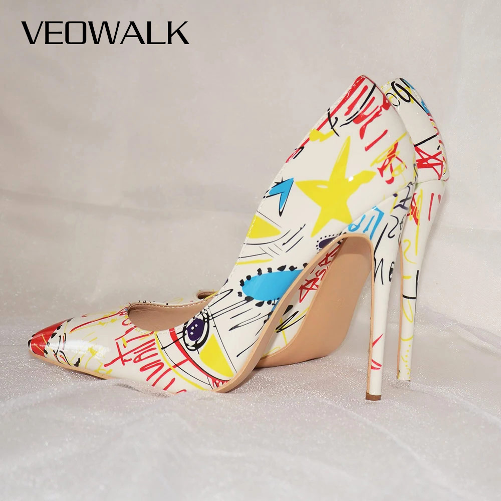Veowalk Artistic Graffiti Prin - Patent Leather Pump recension och pris