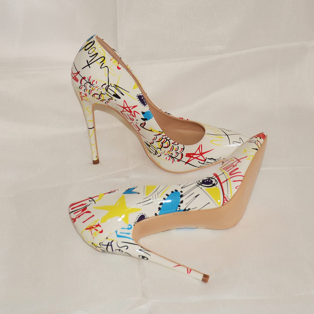 Veowalk Artistic Graffiti Prin - Patent Leather Pump recension och pris