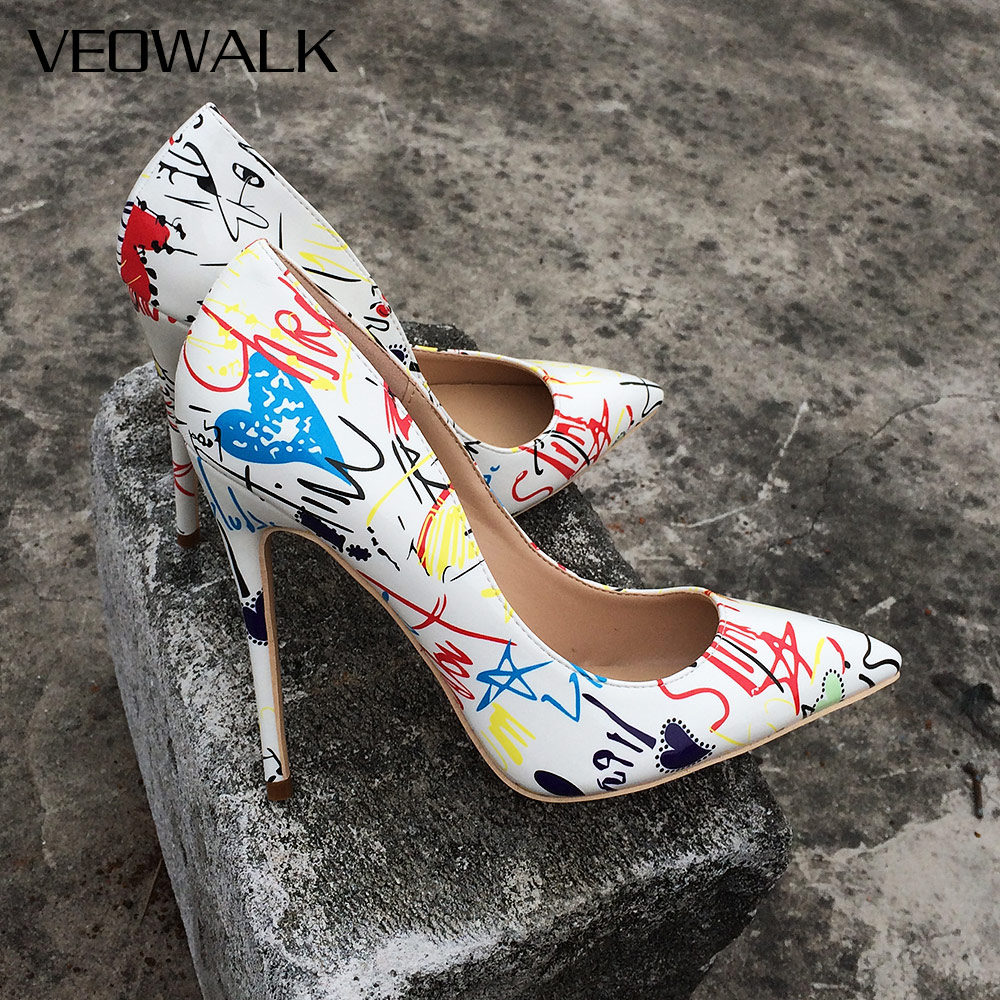 Veowalk Artistic Graffiti Prin - Patent Leather Pump recension och pris