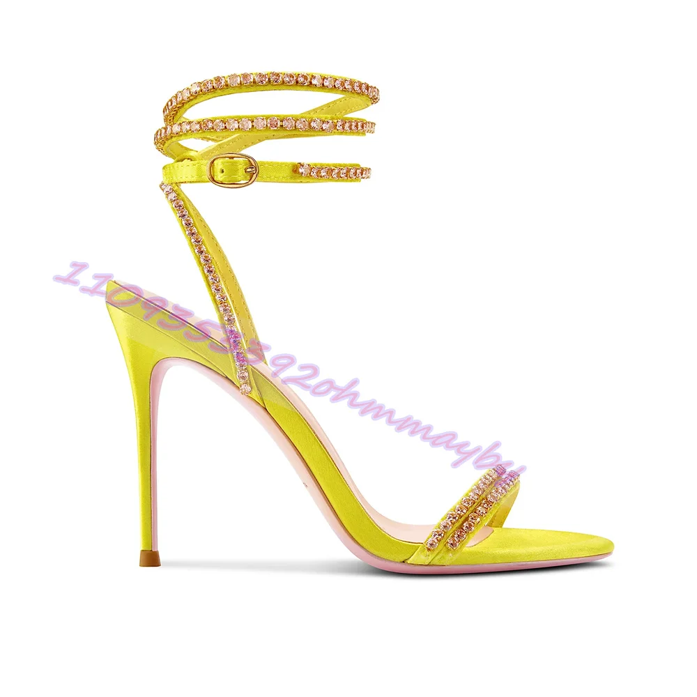 Rhinestone Yellow High Heels S - Women'S Shoes Yellow recension och pris