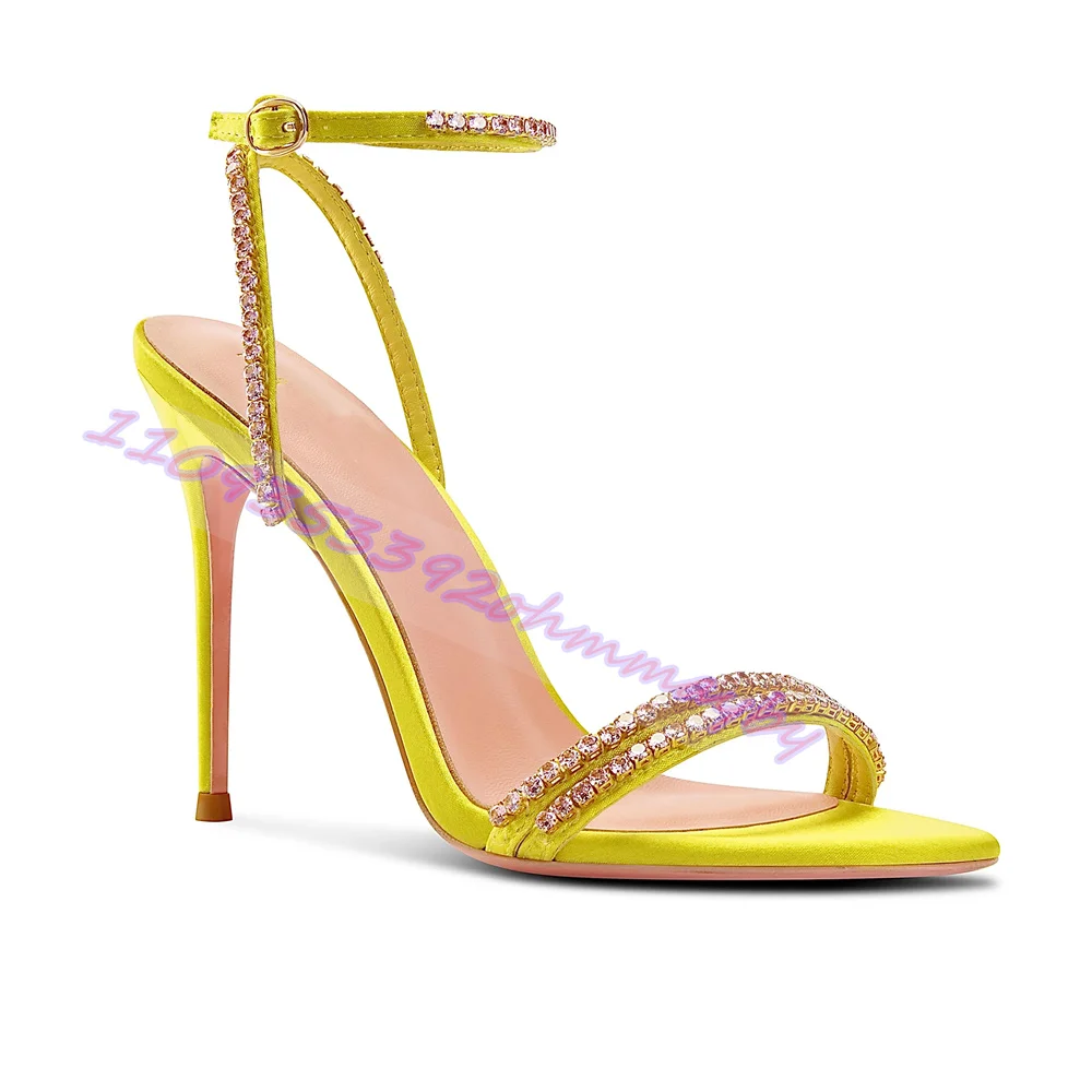 Rhinestone Yellow High Heels S - Women'S Shoes Yellow recension och pris