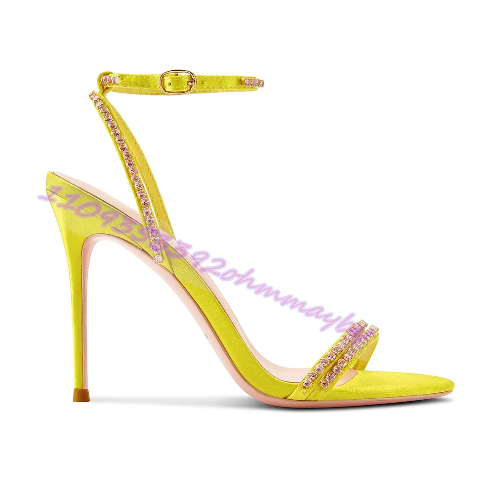 Rhinestone Yellow High Heels S - Women'S Shoes Yellow recension och pris