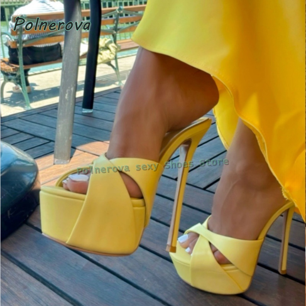 Women's Neon Yellow Peep Toe P - Women'S Shoes Yellow recension och pris
