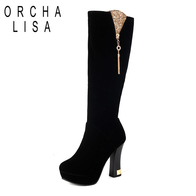 ORCHA LISA Luxury Women Knee H - Zip Up Boots Short recension och pris