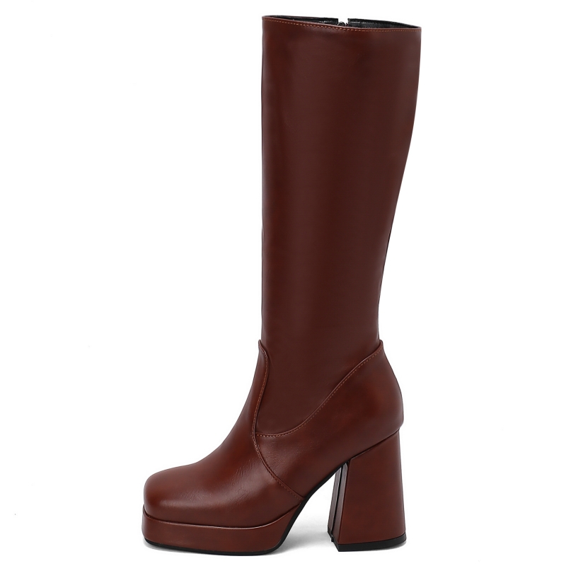 White Knee High Boots Women Pl - Zip Up Boots Short recension och pris