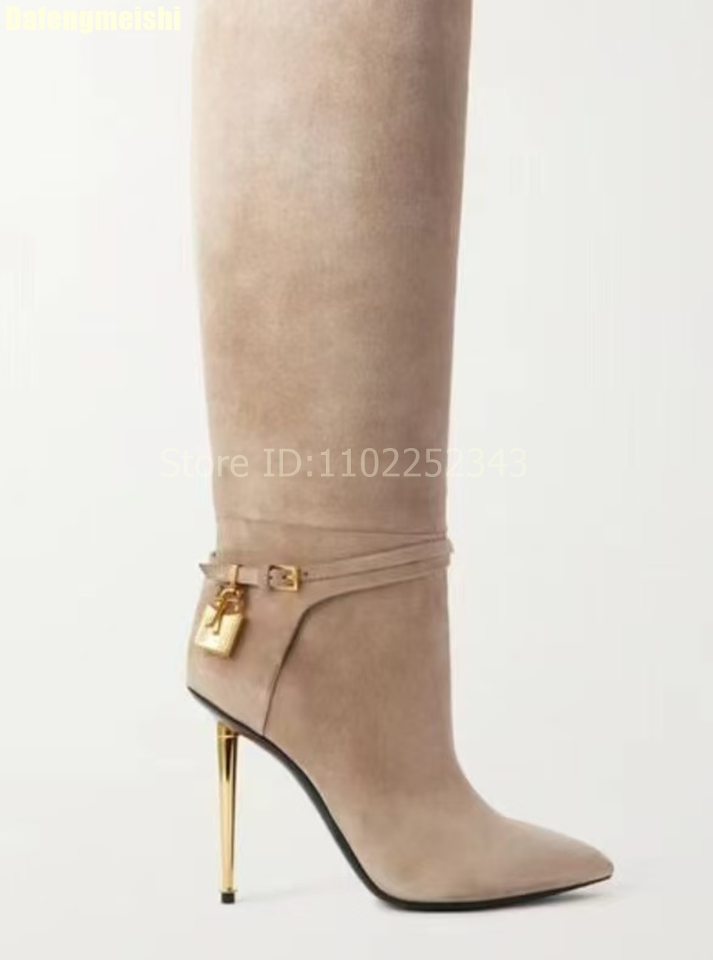 Solid Color Pointed Toe Knee-H - Zip Up Boots Short recension och pris