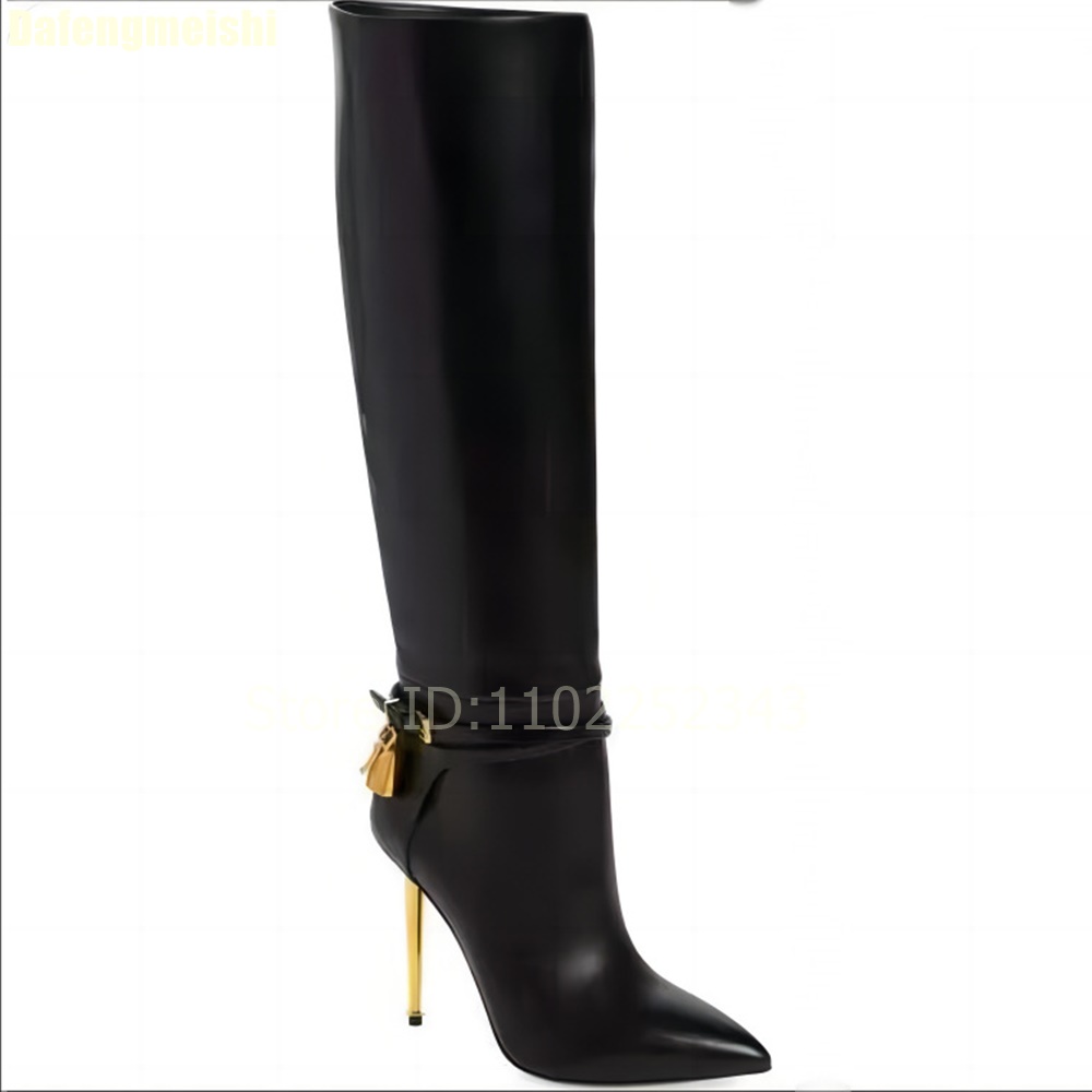 Solid Color Pointed Toe Knee-H - Zip Up Boots Short recension och pris