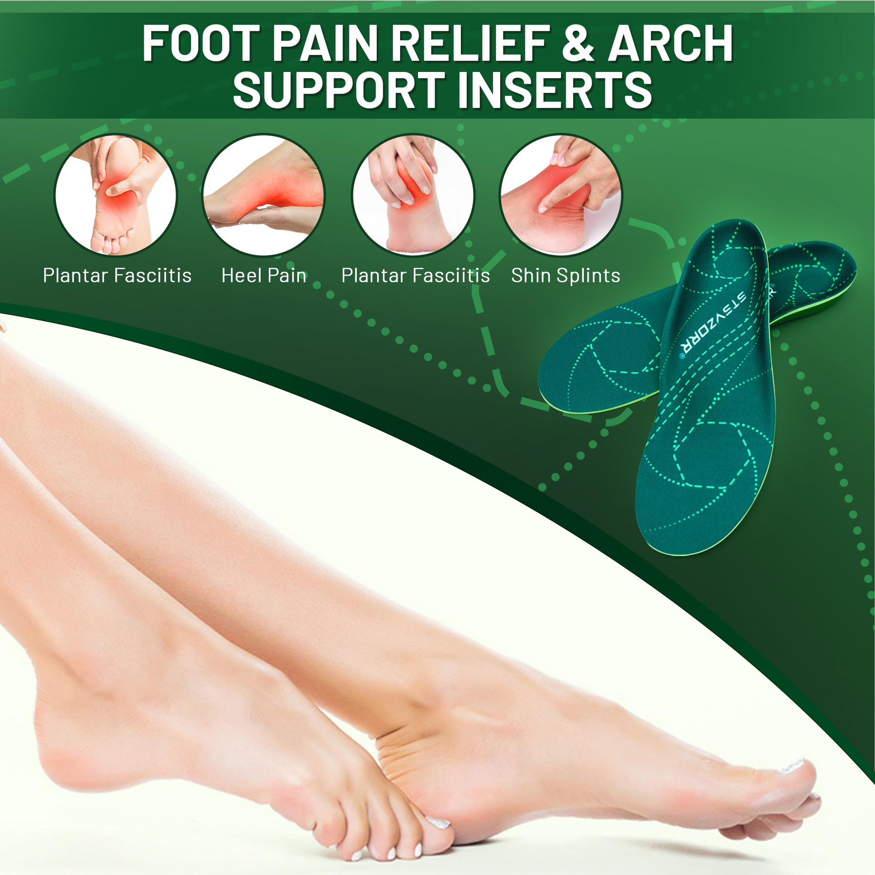 Plantar Fasciitis Relief Ortho - Women'S Shoes High Arch Support recension och pris
