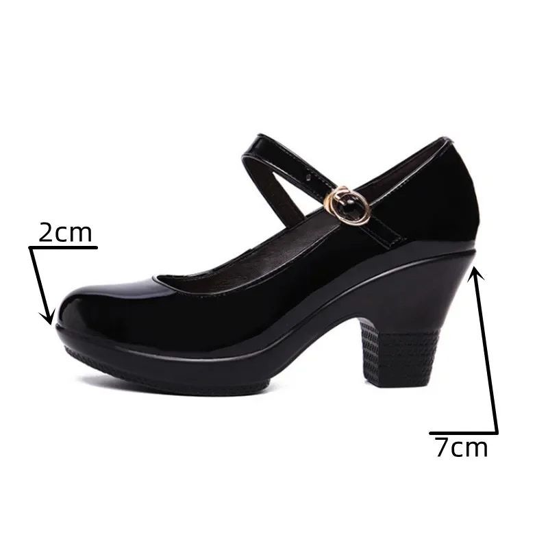 Small Size 32-43 Medium Block  - Patent Leather Pump recension och pris