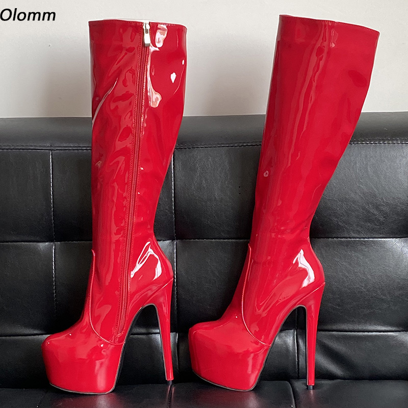 Olomm Women Winter Platform Kn - Zip Up Boots Short recension och pris