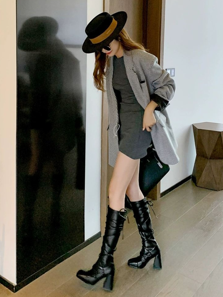 Autumn Winter Leather Strap Kn - Women'S Shoes For Work recension och pris